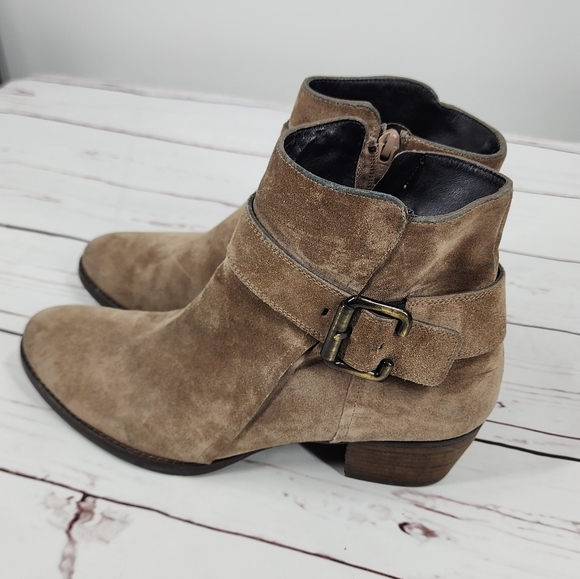 Paul Green Jano Moto Buckle Bootie Ankle Boots Antelope US 9 UK 6.5 - Picture 1 of 8